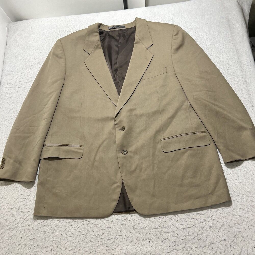 Joseph & Feiss Men's 50 Regular Pure New Wool Suit Jacket Brown Beige Sport Coat